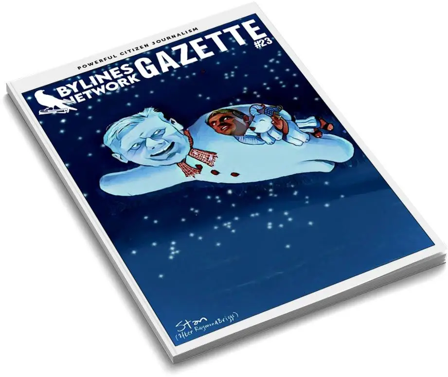 Mockup of gazette cover