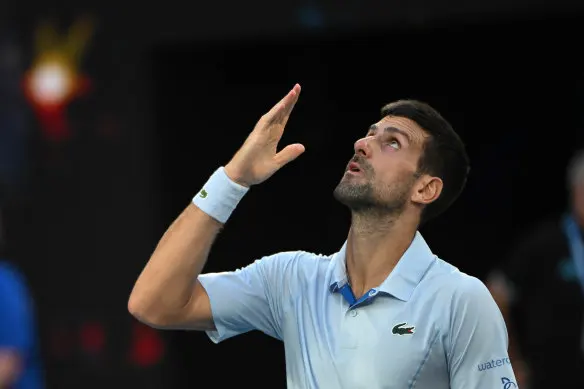 Novak Djokovic through to the Australian Open semi-finals.