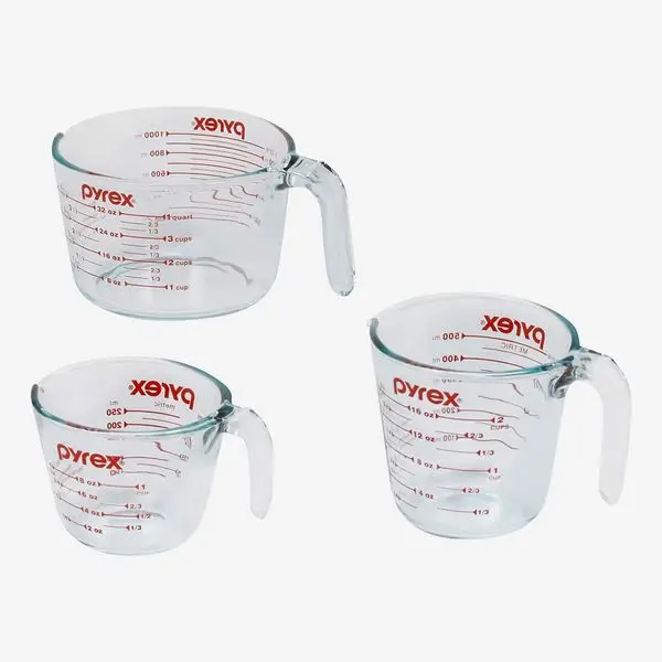 Pyrex 3 Piece Glass Measuring Cup Set