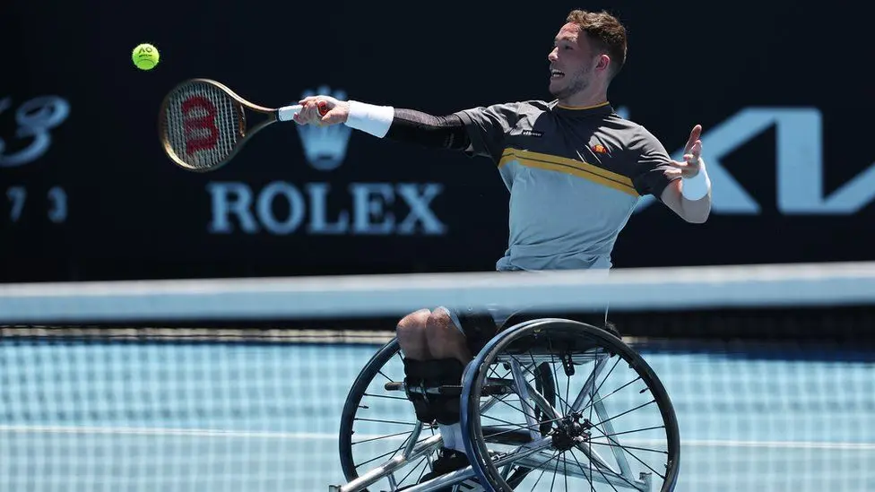 Alfie Hewett on court in Melbourne