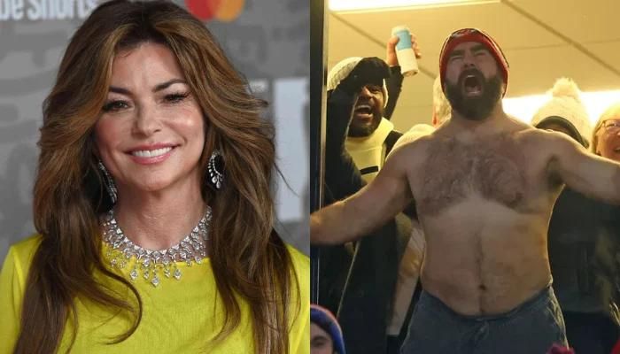 Shania Twain Responds to Jason Kelce’s Shirtless Performance