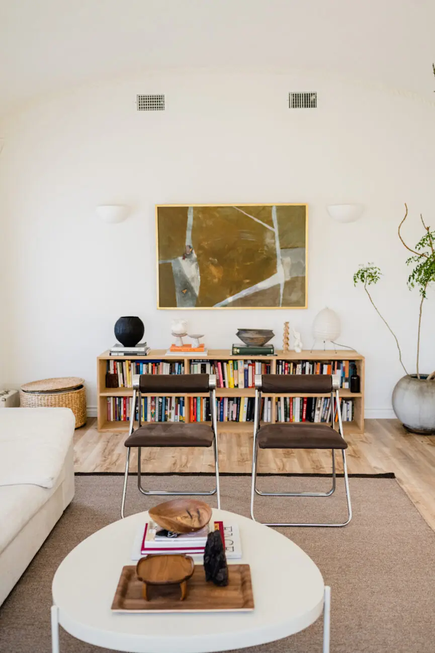 Creamy white living room.