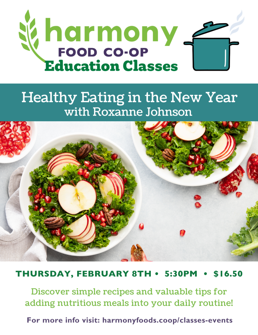 Harmony Co-op to hold ‘Healthy Eating in the New Year’ class