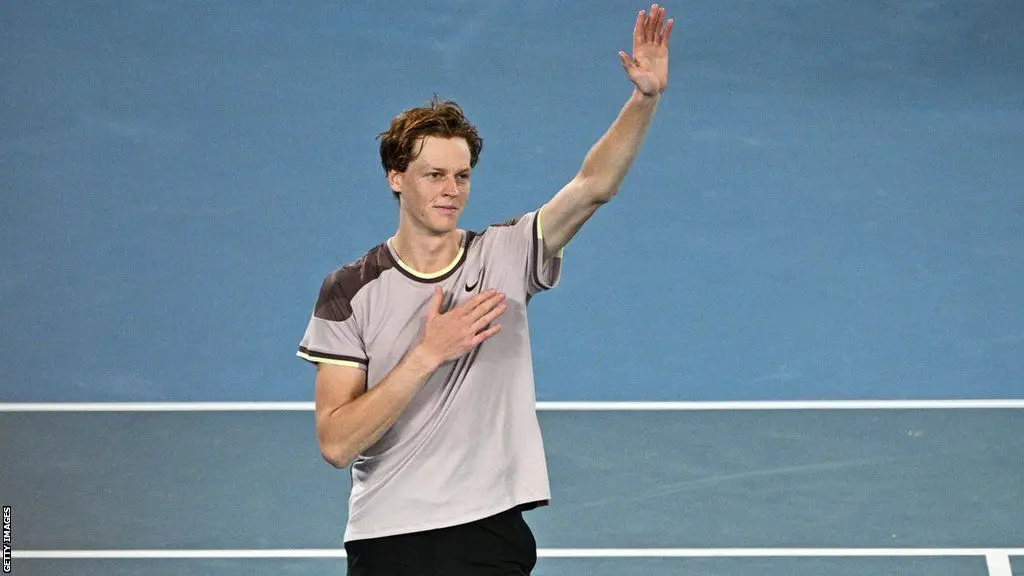 Italy's Jannik Sinner celebrates