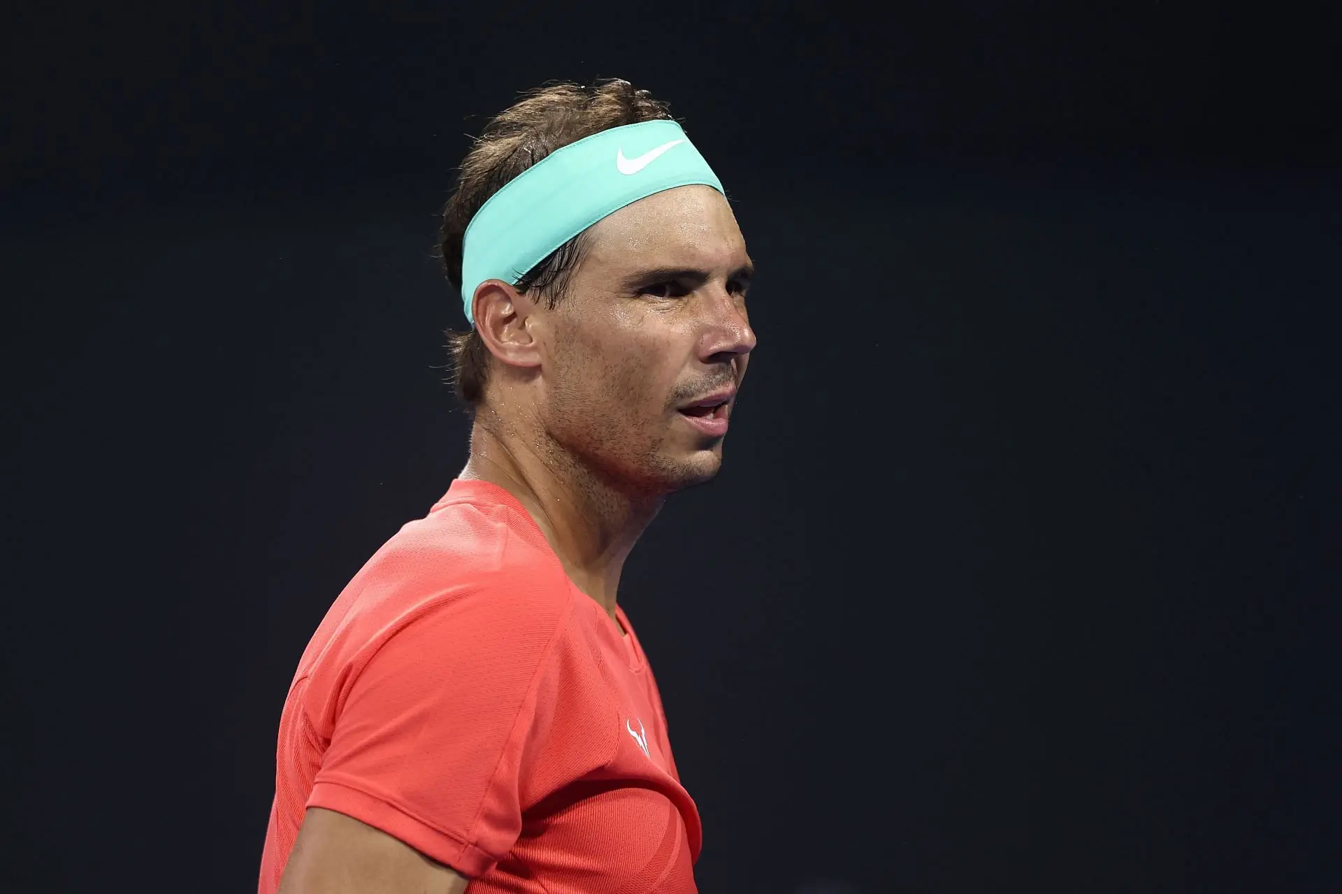 Rafael Nadal in action at the Brisbane International