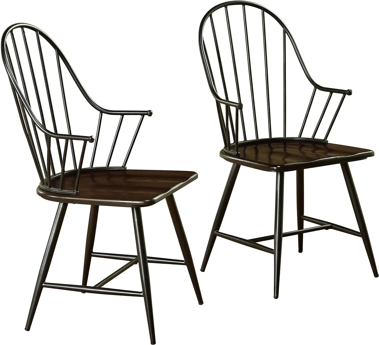 Angelo:Home Windsor Chairs Set of 2 Arm Chairs