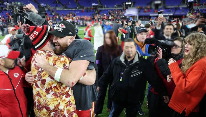 Taylor Swift Is in Wonder as Travis Kelce Has a Lovely Moment with Brother Jason