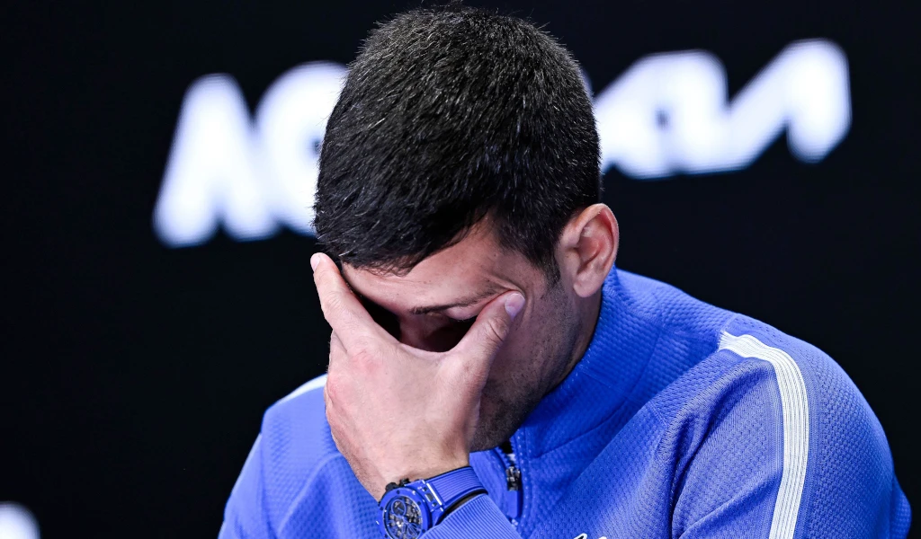 Novak Djokovic during a press conference