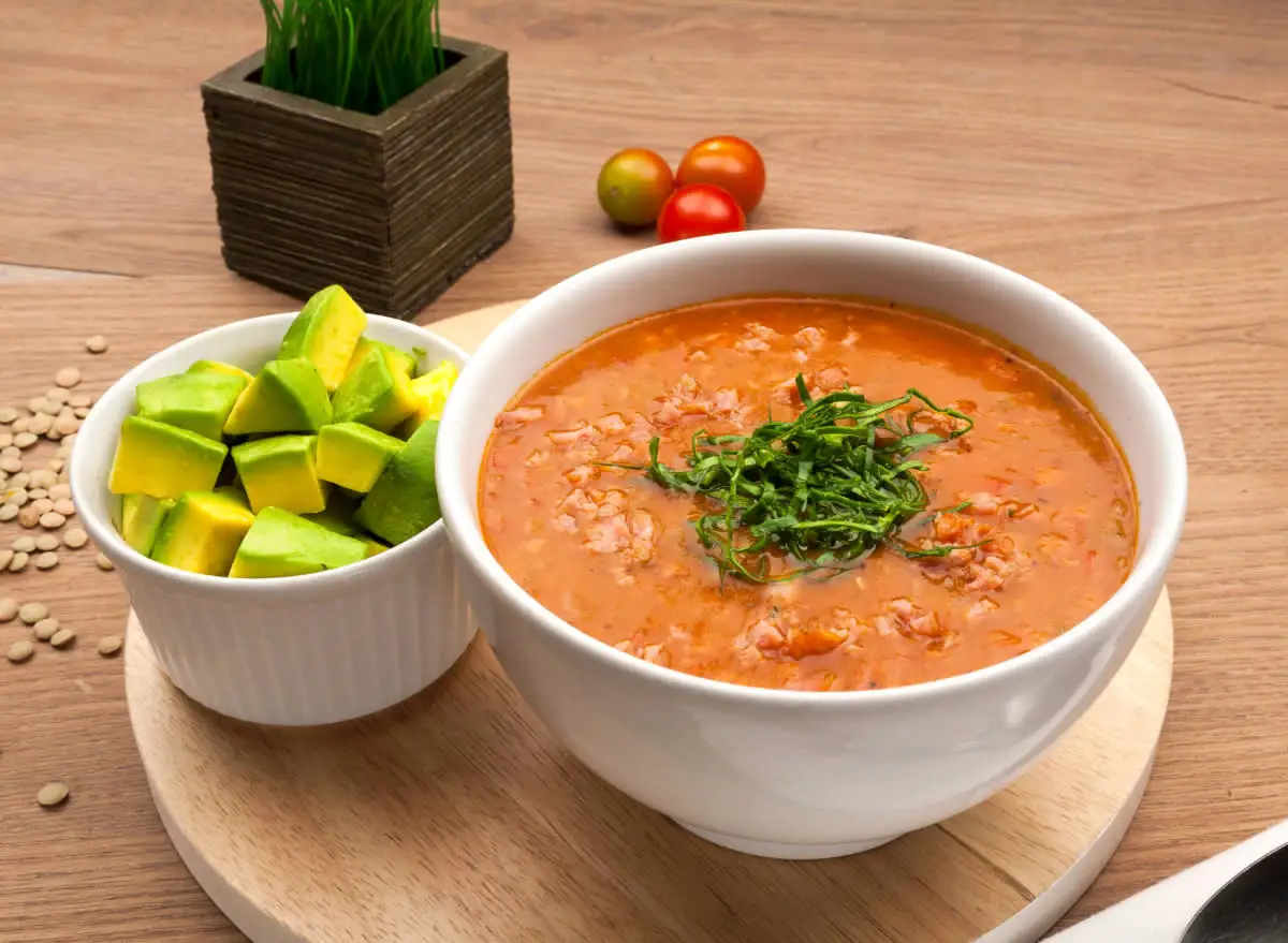 lentil soup with avocado