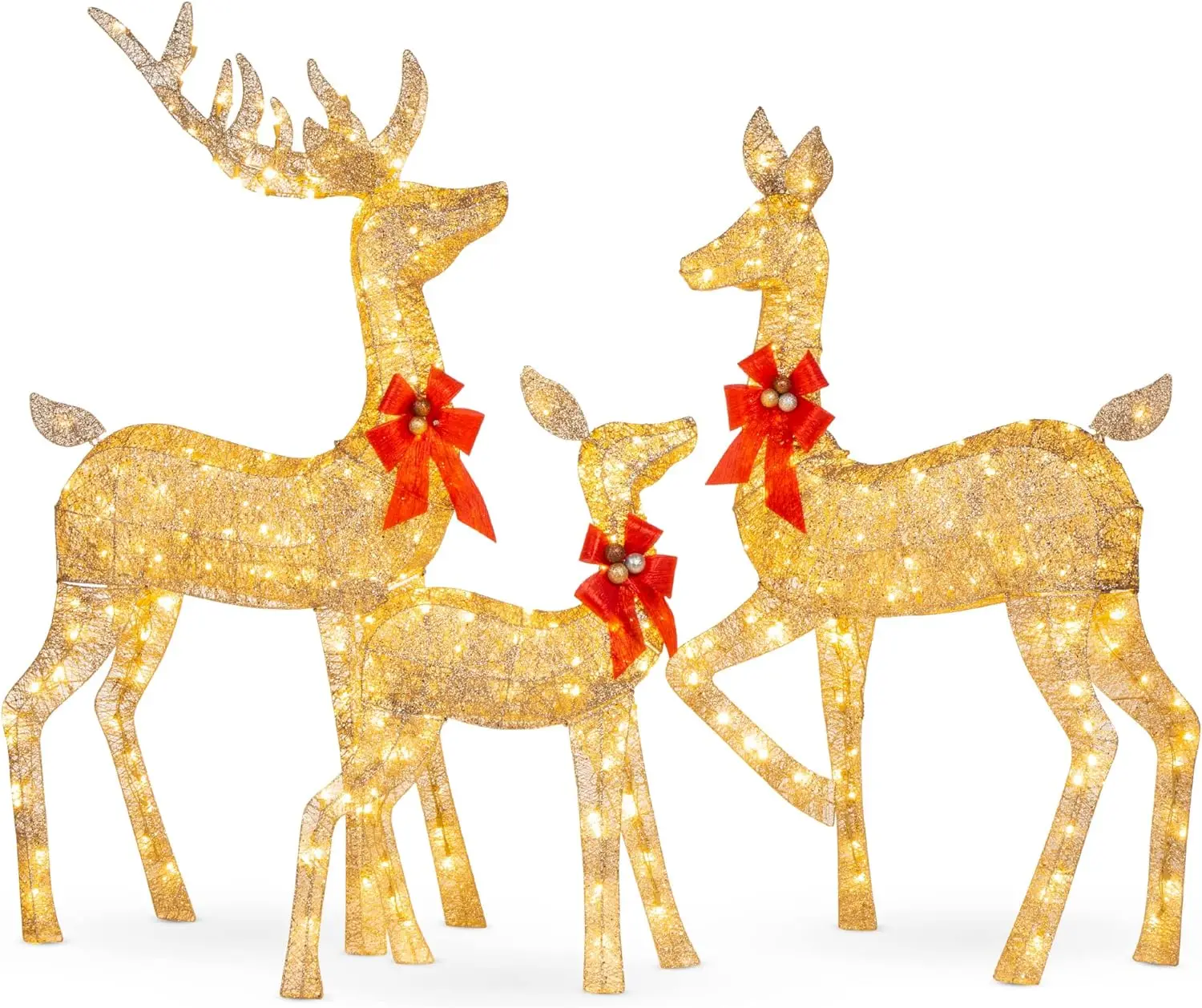 BCP 3-Piece Lighted Deer Outdoor Christmas Decorations