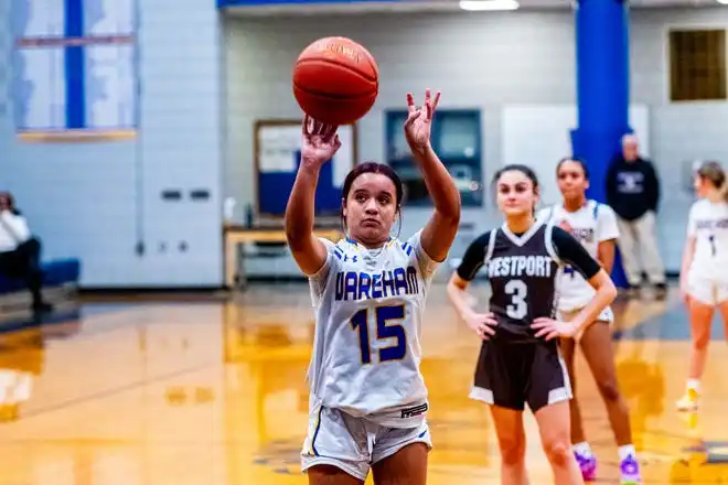 Wareham's Lexi Powell-Gomes takes the free throw.