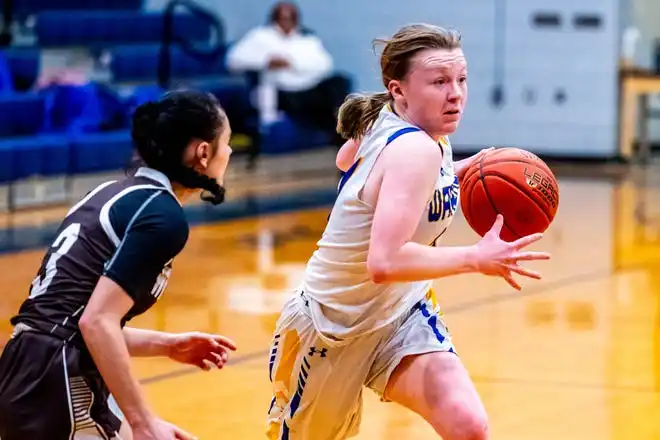 Wareham's Johnny Tompkins moves around the court.