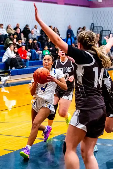 Wareham's Keira Pierre drives the lane for the Vikings.