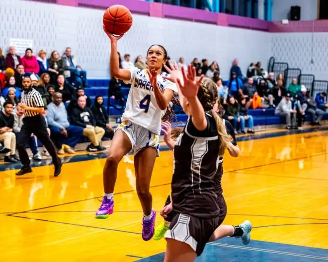 Wareham's Keira Pierre floats it to the basket.