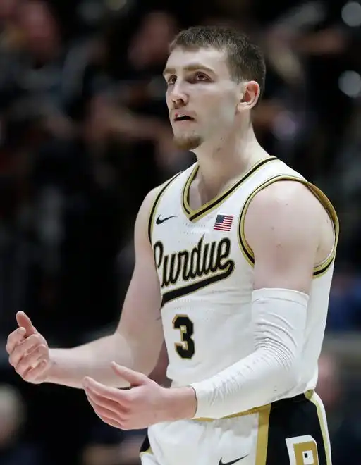 Purdue Boilermakers guard Braden Smith (3) reacts to a Purdue Boilermakers turnover during the NCAA men’s basketball game against the Northwestern Wildcats, Wednesday, Jan. 31, 2024, at Mackey Arena in West Lafayette, Ind.