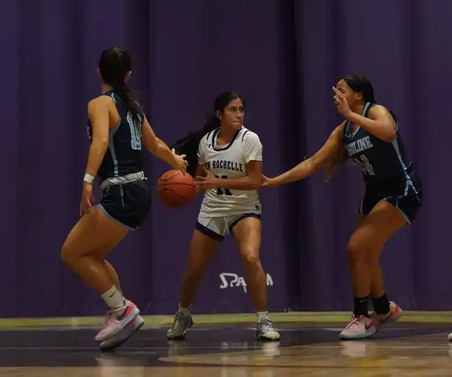 Ursuline defeats New Rochelle 78-23 in girls basketball action at New Rochelle High School on Wednesday, Jan. 31, 2024.