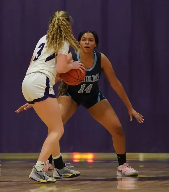 Ursuline defeats New Rochelle 78-23 in girls basketball action at New Rochelle High School on Wednesday, Jan. 31, 2024.