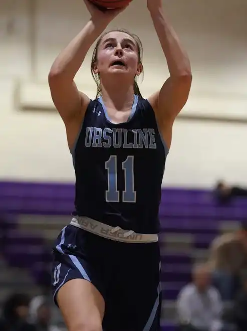 Ursuline defeats New Rochelle 78-23 in girls basketball action at New Rochelle High School on Wednesday, Jan. 31, 2024.