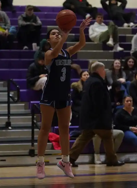 Ursuline defeats New Rochelle 78-23 in girls basketball action at New Rochelle High School on Wednesday, Jan. 31, 2024.