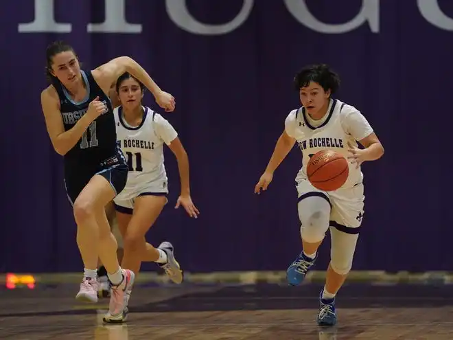 Ursuline defeats New Rochelle 78-23 in girls basketball action at New Rochelle High School on Wednesday, Jan. 31, 2024.