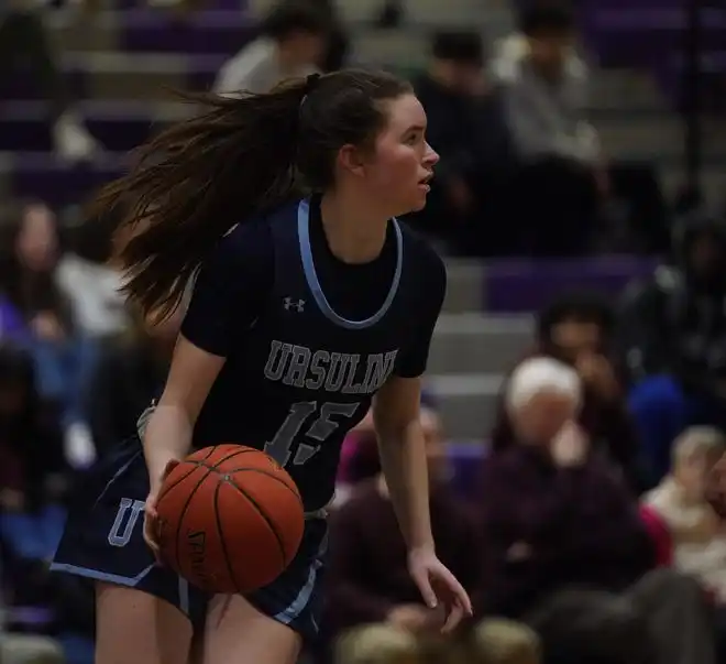 Ursuline defeats New Rochelle 78-23 in girls basketball action at New Rochelle High School on Wednesday, Jan. 31, 2024.