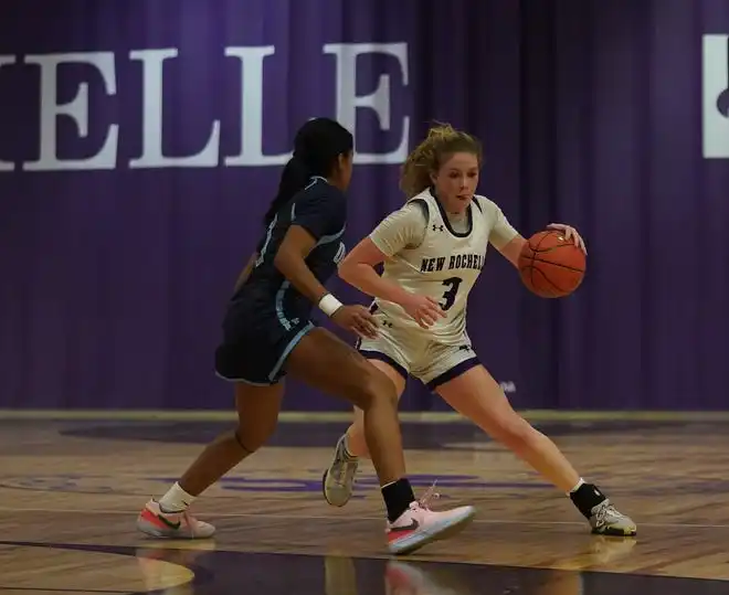 Ursuline defeats New Rochelle 78-23 in girls basketball action at New Rochelle High School on Wednesday, Jan. 31, 2024.