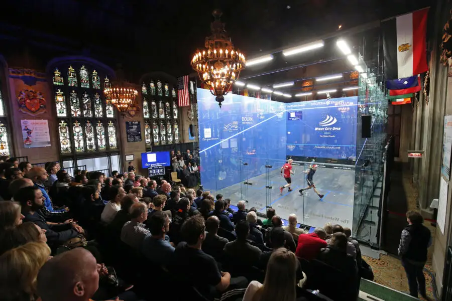 Capacity crowd during the 2020 Windy City Open squash tournament