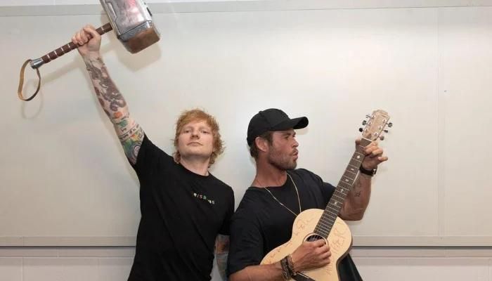 Ed Sheeran and Odinson Look Back on 2023 Hemswoth Chris and Mjolnir