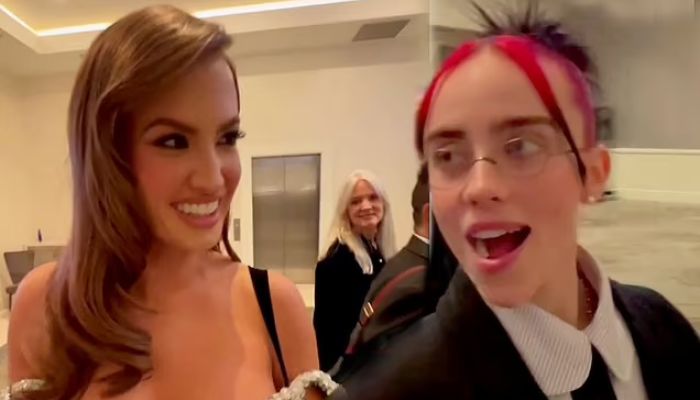 Billie Eilish ‘Flirts With’ SI Model Haley Kalil at Golden Globes 2024