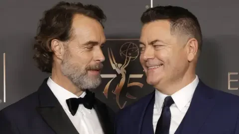 Getty Images Murray Bartlett and Nick Offerman at the Emmys on 6 January