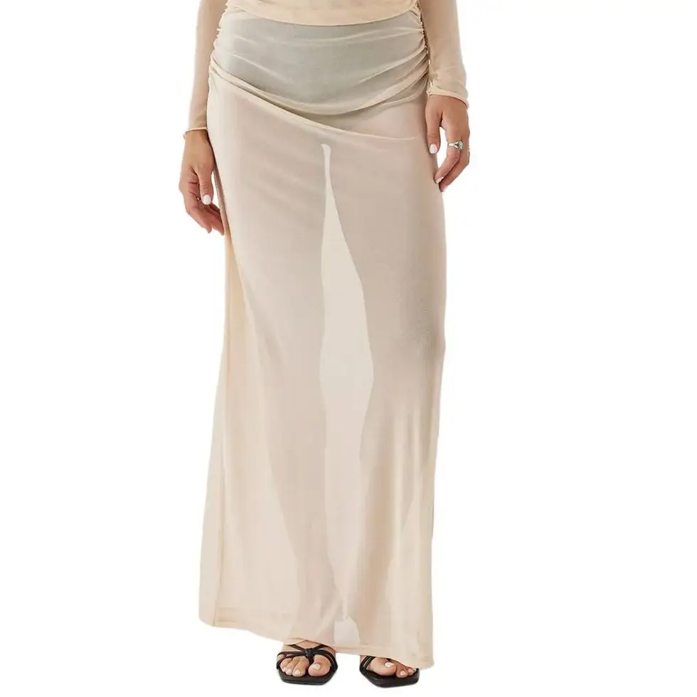 Selene Sheer Ruched Maxi Skirt