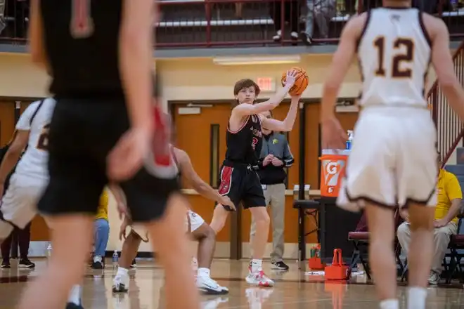 Logan Shuler looks to pass, January 30, 2024, in Cherokee.