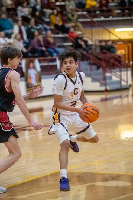 Cherokee’s Javian Martin controls the ball in the game against Andrews, January 30, 2024.