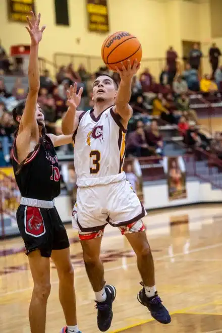 Cherokee’s Michael Driver shoots a layup, January 30, 2024.