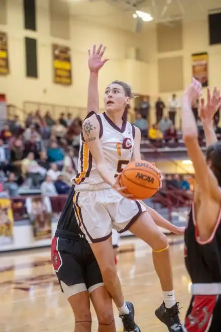 Jack Teesateskie shoots a layup, January 30, 2024.