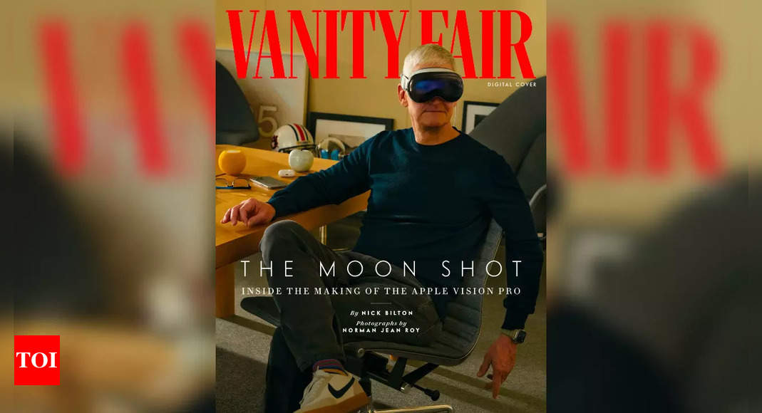 Apple CEO Tim Cook on Vanity Fair magazine cover with Apple Vision Pro headset |