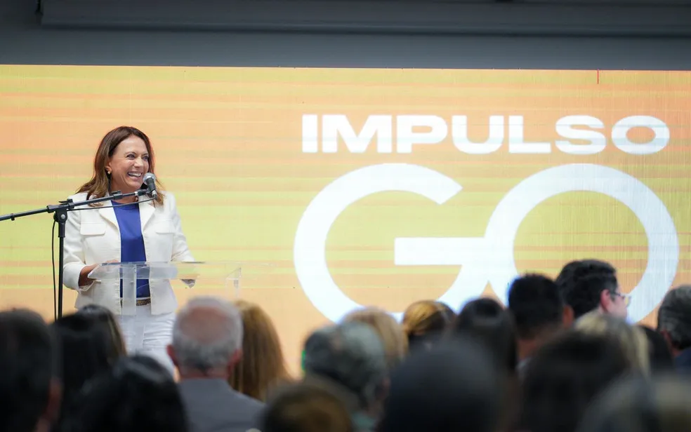 Primeira-dama Gracinha Caiado anuncia programa Impulso Goiás, em Goiânia — Foto: Divulgação/Governo de Goiás