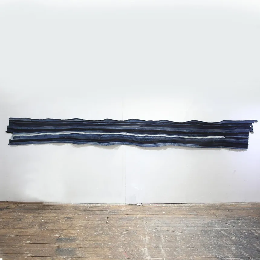 Mixed-media art work made of jeans