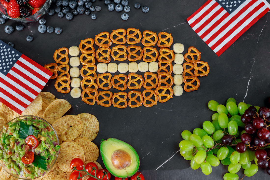 Devise a dietary game plan for Super Bowl parties