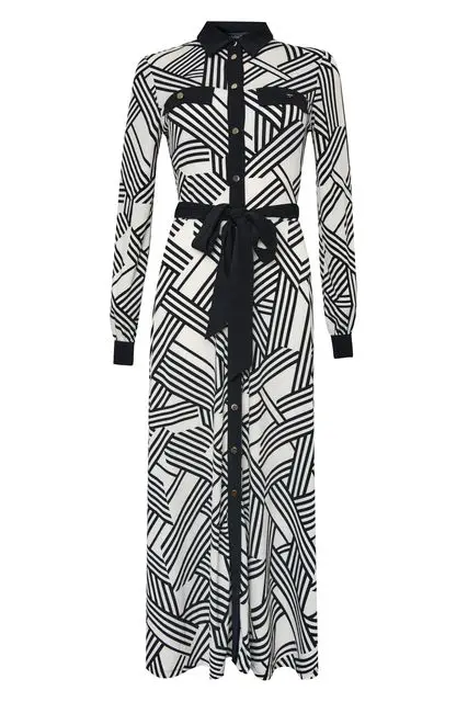 Geometric print shirt dress, £69, Sosander