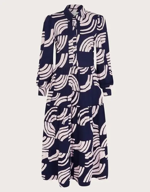 Nula print tier dress blue, £75, Monsoon