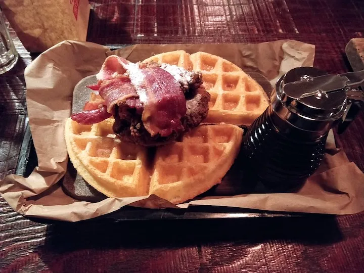 Hickory's Smokehouse waffles with bacon