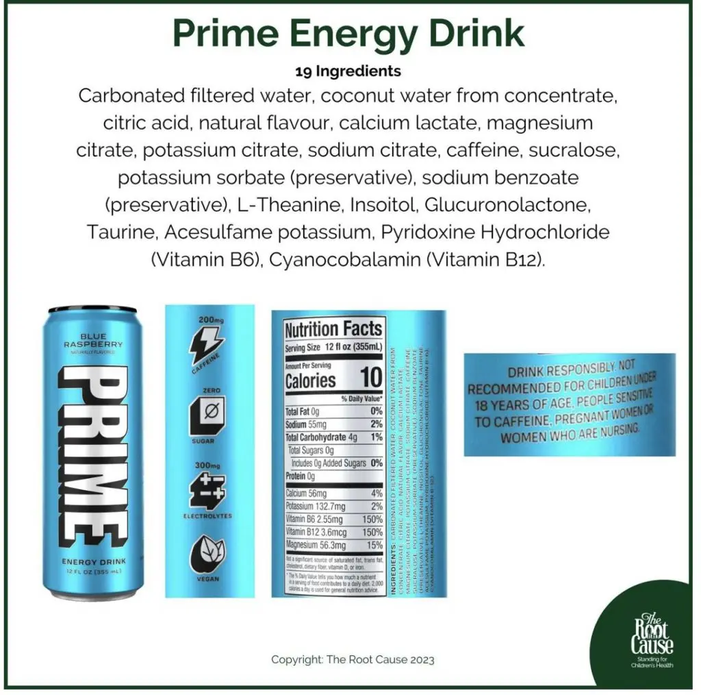 Prime Energy Drink Nutrition Facts