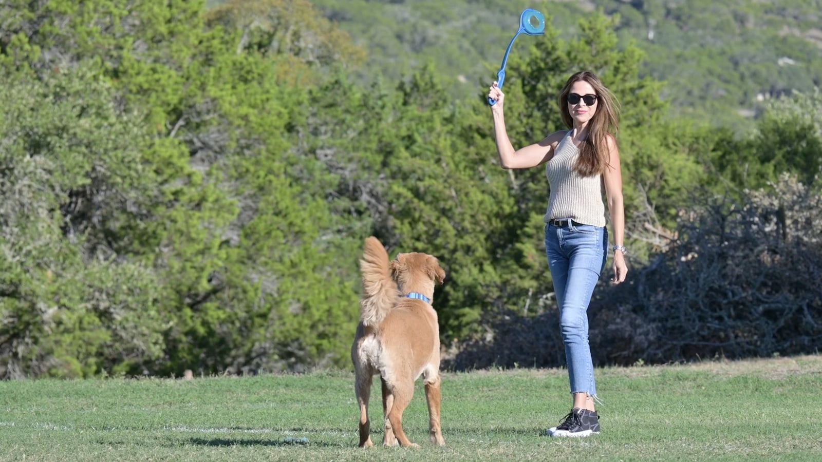 This high-performance dog toy travels far and fast