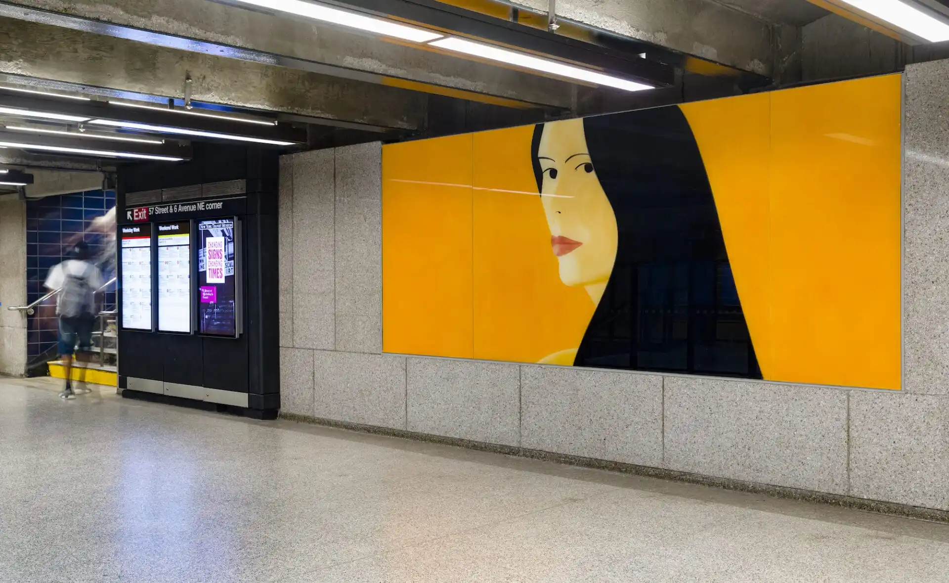 A mural by Alex Katz in a New York City Subway station.