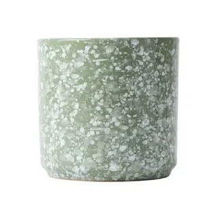 Green mint splattered planter