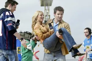 HOUSTON - FEBRUARY 1:  Singer Nick Lachey carries wife Jessica Simpson on stage during MTV's Total Request Live on Super Bowl Sunday on February 1, 2004 at Reliant Park, in Houston, Texas. (Photo by Frank Micelotta/Getty Images)