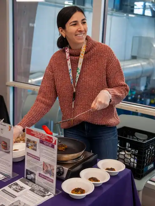 MetroWest YMCA Director of Nutrition Maggie Lynch cooked up sweet potato black bean burgers Feb. 8, 2024 for National Heart Health Month.