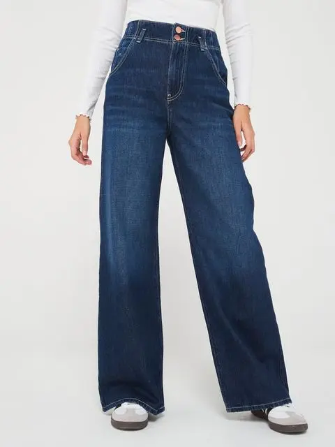 Double Button Wide Leg Jeans, £35, V by Very