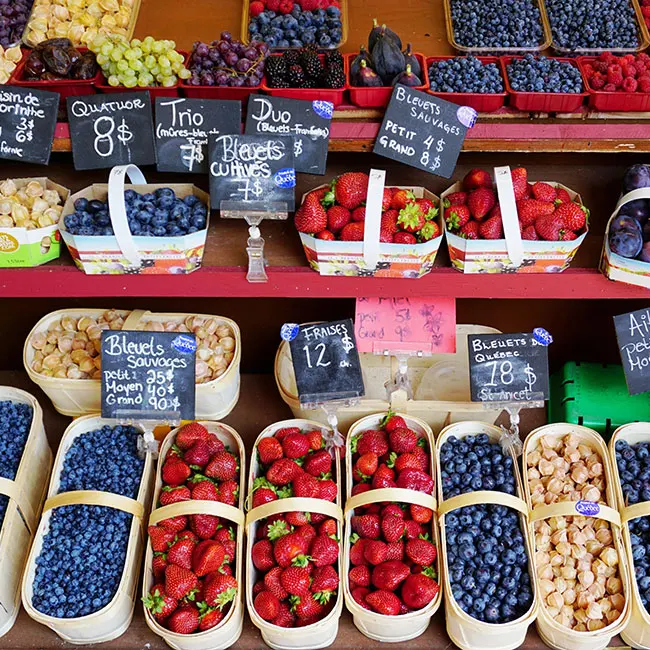 berries at a market